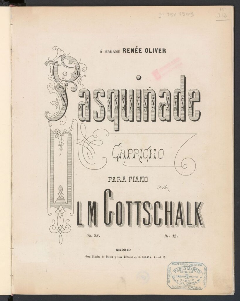 Miniatura de Pasquinade : capricho para piano : ob.59