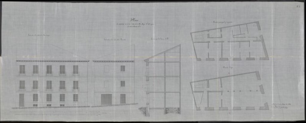 Miniatura de D. Pablo Peinado, en solicitud de licencia para levantar un tercer piso y hacer varias reformas en su casa calle de la Flor Baja nº 12, con vuelta a la de la Parada, nº 1.