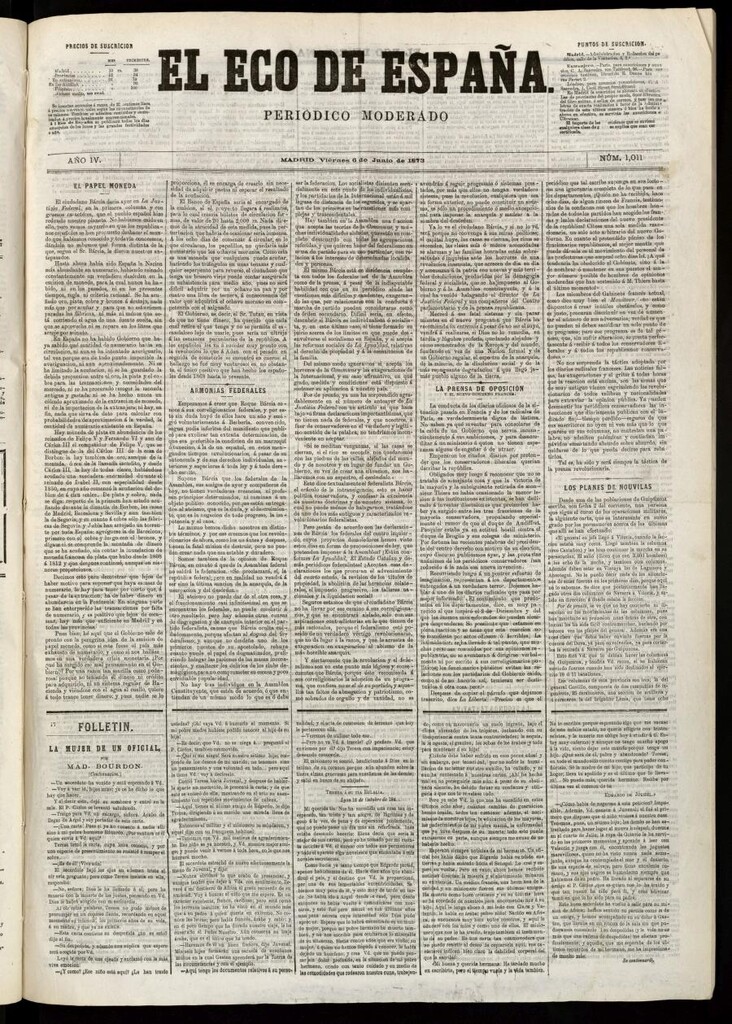 Miniatura de El Eco de España del 6 de junio de 1873