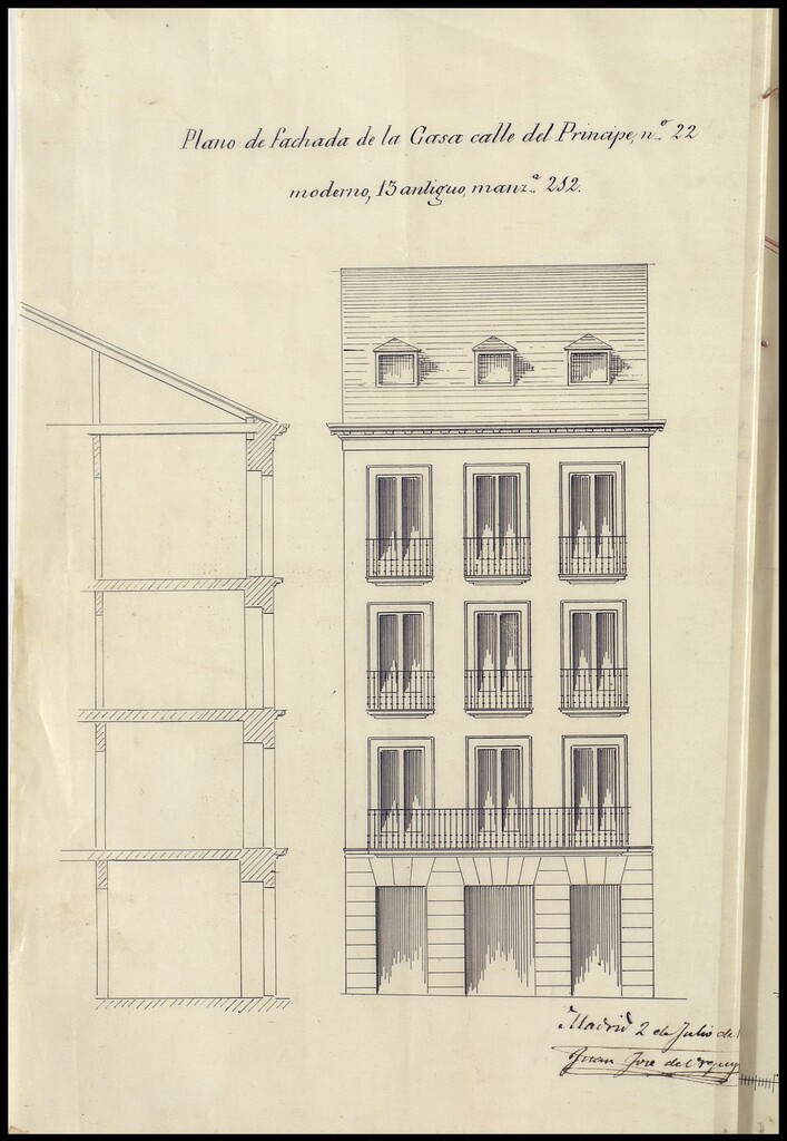 Miniatura de D. José María Buisén, para dar nueva forma al piso 4º abohardillado, de su casa calle del Príncipe nº 22 moderno.