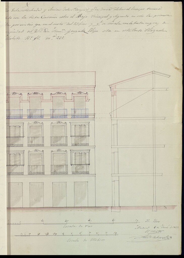 Miniatura de D. Francisco González Elipe, dueño de la casa sita en la Plazuela de Matute nº 10, en solicitud de licencia para aumentar un tercer piso.