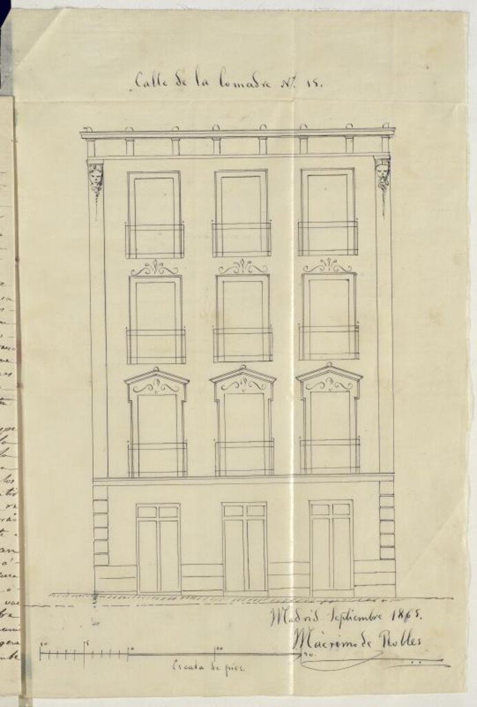 Miniatura de D. Valentín Gómez, para construir de nueva planta la casa de su propiedad, sita en la calle de la Comadre nº 15.