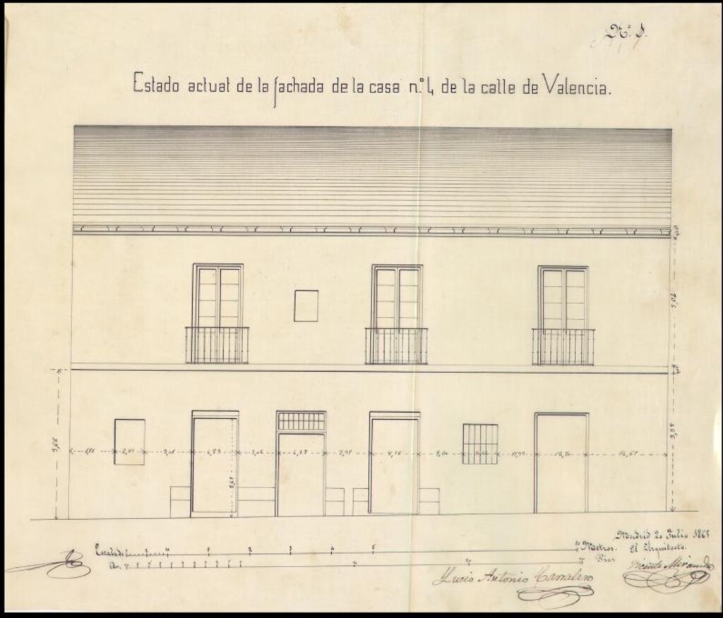 Miniatura de D. Lucio Antonio Carralero, en solicitud de licencia para levantar un 2º piso en su casa calle de Valencia nº 4, y hacer algunas reformas en la fachada.