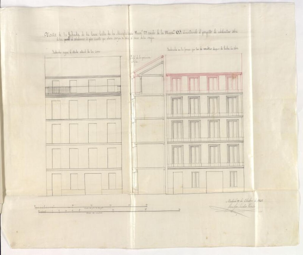 Miniatura de D. Manuel Ortiz, dueño de la casa nº 29 de la calle de la Magdalena, manzana 155, en solicitud de licencia para levantar un piso 4º.