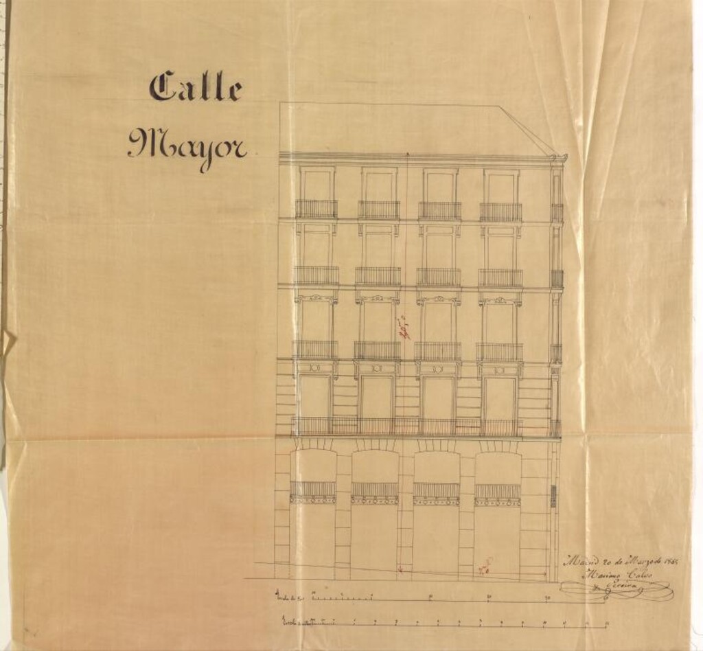 Miniatura de D. Manuel Roldán, para construir de nueva planta su casa nº 54, de la calle Mayor, con vuelta a la de S. Felipe Neri.