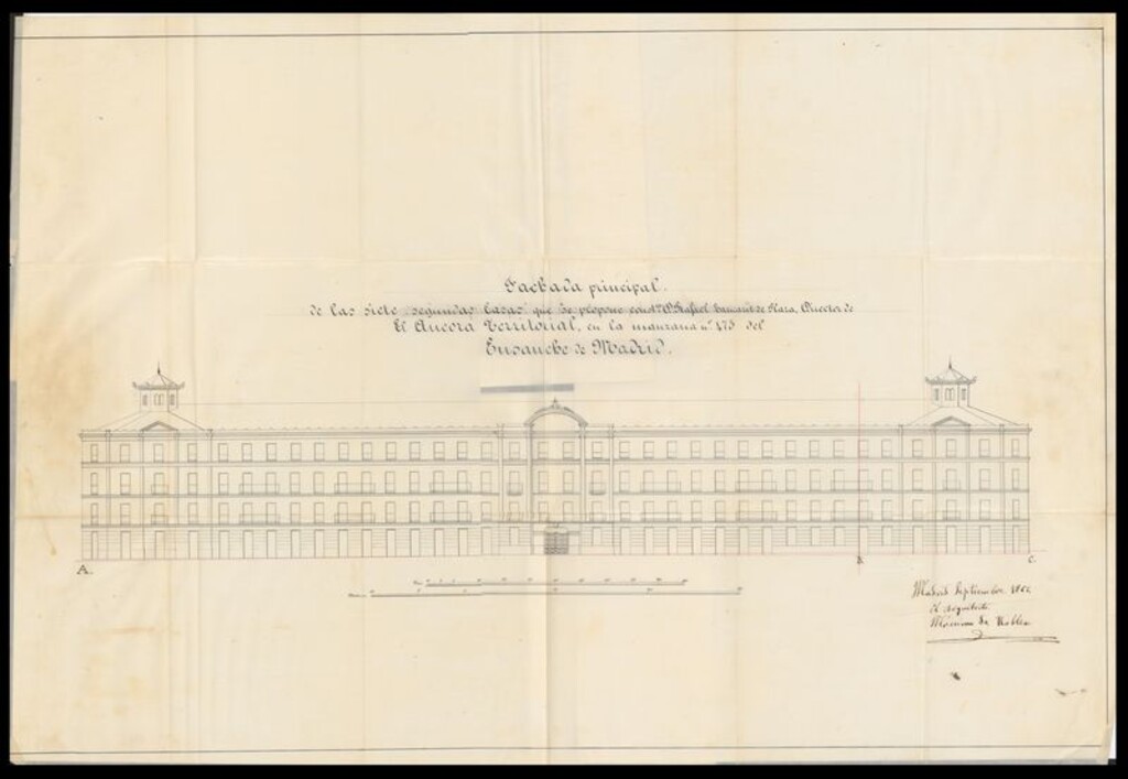 Miniatura de D. Rafael Tamarit de Plaza, solicita licencia para construir unas casas en la manzana 475.