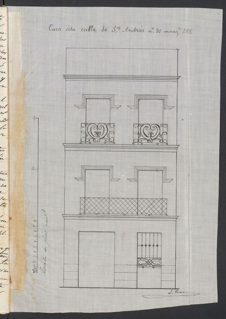 Miniatura de D. José Rodríguez Villabrilla, en solicitud de licencia para construir de nueva planta, la casa de su propiedad, sita en la calle de S. Andrés nº 20, manzana 455.