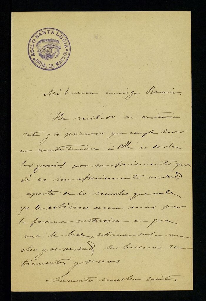 Miniatura de Carta a Rosario Acuña
