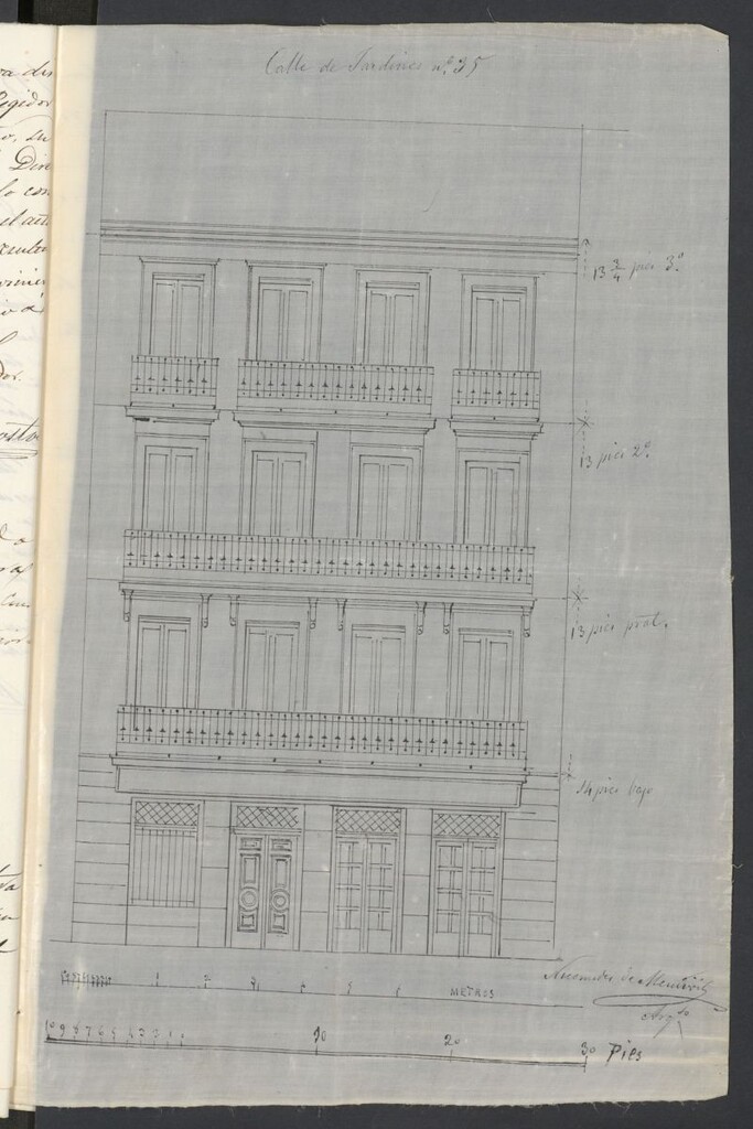 Miniatura de D. Carlos Gascón, como director Genera de la Sociedad "La Previsora", en solicitud de licencia para construir de nueva planta la casa calle de Jardines nº 35, manzana 292.