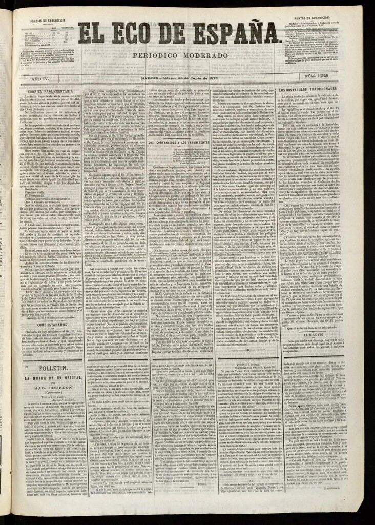 Miniatura de El Eco de España del 24 de junio de 1873