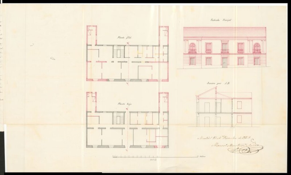 Miniatura de D. José Gil Dorregaray, en solicitud de licencia para aumento de piso en su casa de la calle Obelisco nº 10 y 12, manzana 8 moderno.