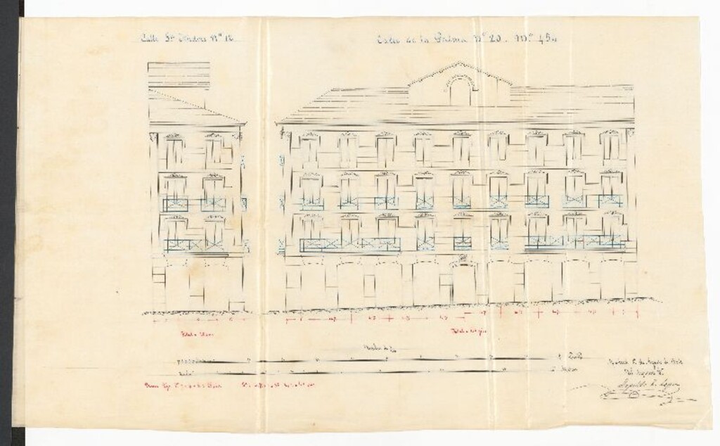 Miniatura de Expediente instruido a instancia de D. Manuel Gasrcía Besteiro en solicitud de licencia para construir en su casa de la calle de la Palma alta nº 20 con vta a la de S. Andrés, manzª 454