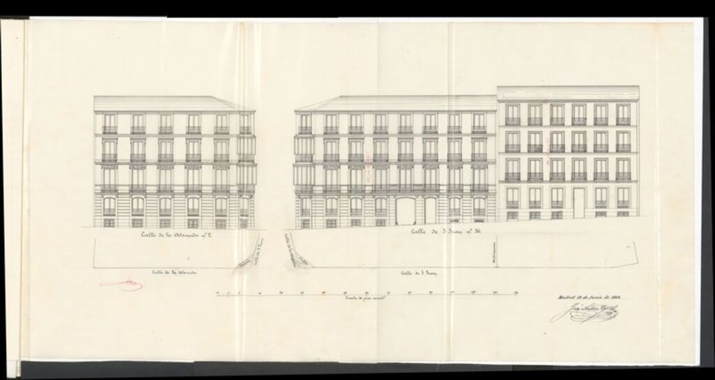 Miniatura de D. José Vasallo y Urraga, en solicitud de licencia para edificar en la calle de S. Juan nº 56, con vuelta a la de la Alameda nº 2, a la manzana 259.