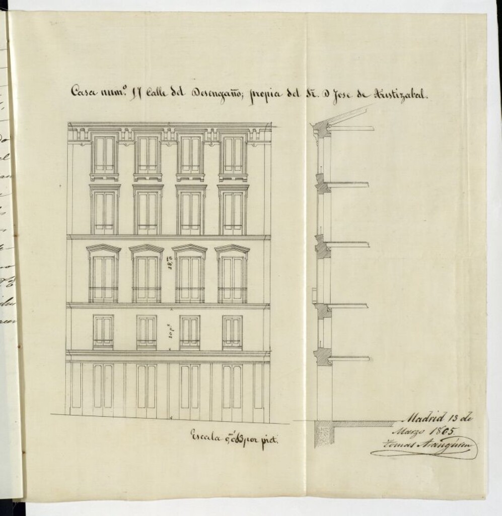 Miniatura de D. José  de Aristizabal y Ortiz, en solicitud de licencia para construir de nueva planta la casa calle del Desengaño, nº 17.