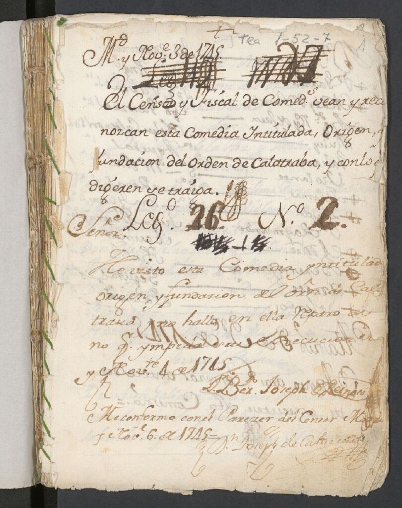 Miniatura de Origen y fundcion [sic] del orden de Calatrava : Comedia nueva