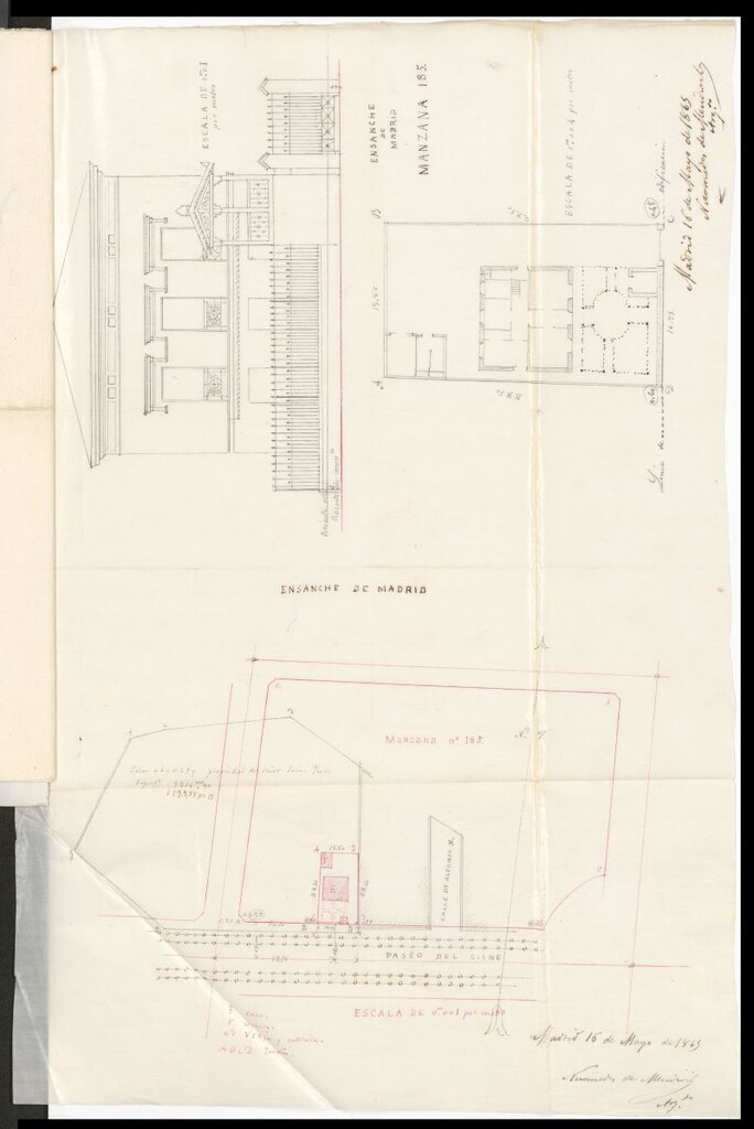 Miniatura de D. Miguel Sainz Yudo, expediente instruido en solicitud de licencia para edificar en la manzana 185.