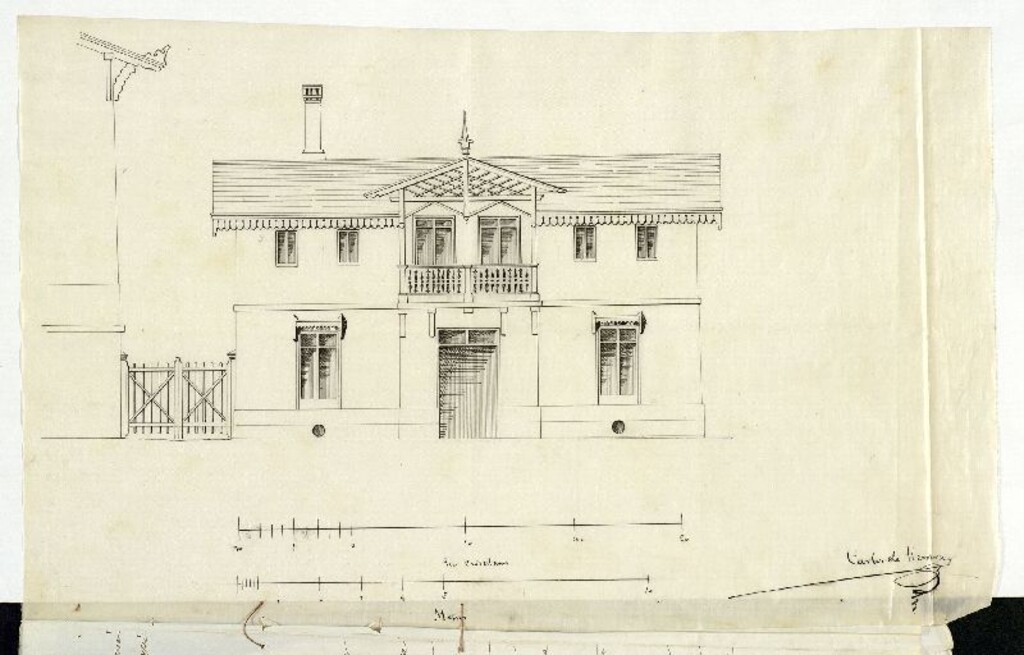 Miniatura de D. Manuel Ruiz de Salazar, en solicitud de licencia para construir un pequeña edificación contiguo al lavadero en edificación situada al otro lado del Puente de Segovia, calle de la Urraca nº 50.