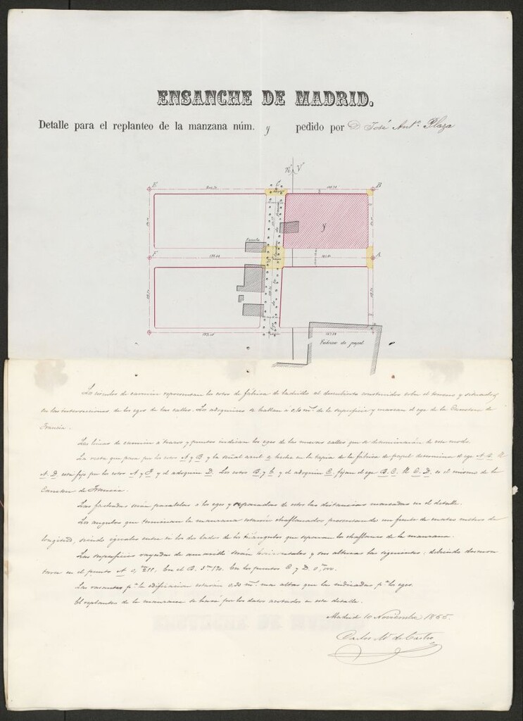 Miniatura de D. José Antonio Plaza, licencia para construir en un solar sito en Valle del moro, a la derecha de la Carretera del Francia.