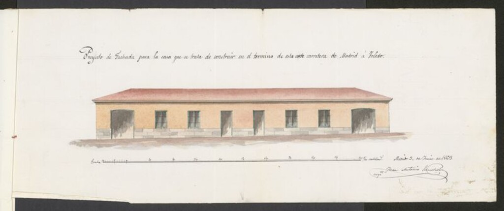 Miniatura de D. Blás López, dueño de un terrero a las derechas de la carretera de Toledo, en solicitud de licencia para edificar una casa.