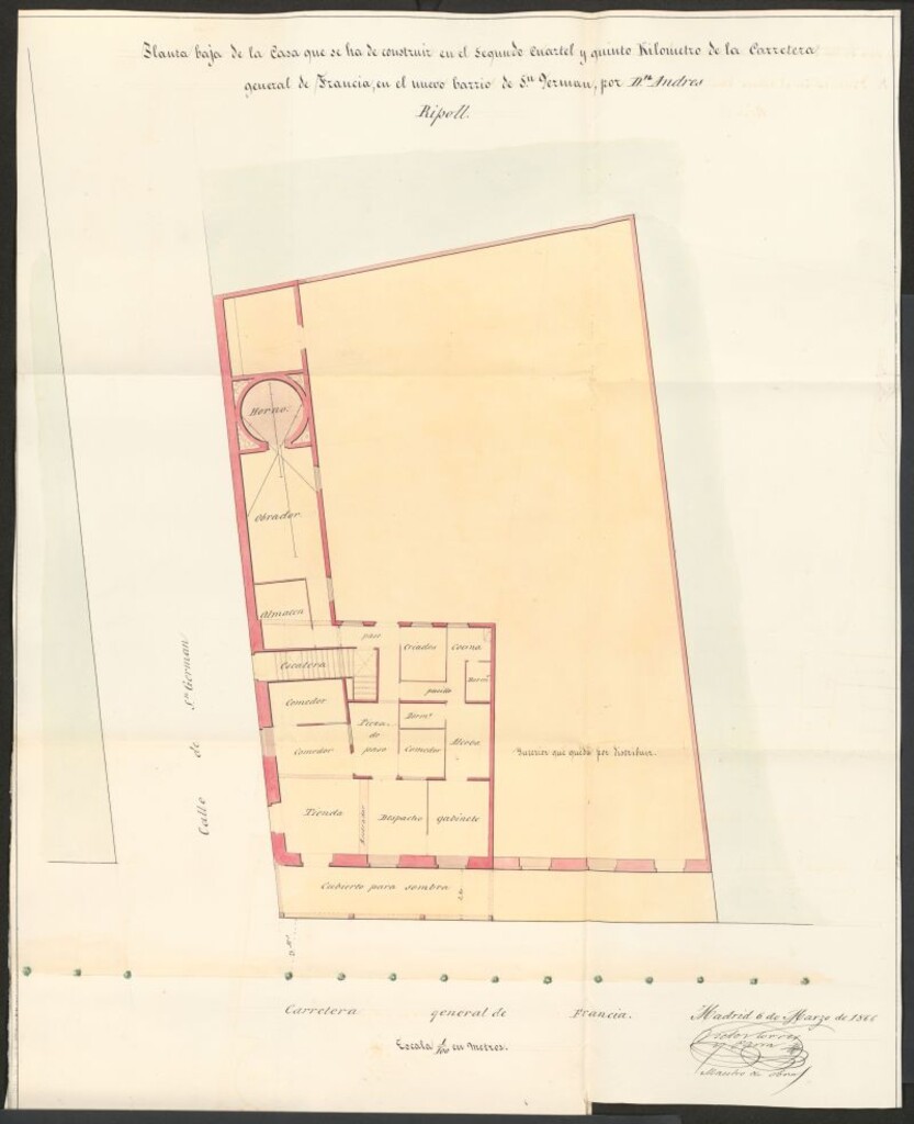 Miniatura de D. Andrés Ripoll, expediente instruido en solicitud de licencia para edificar una casa el Barrio de Germán.