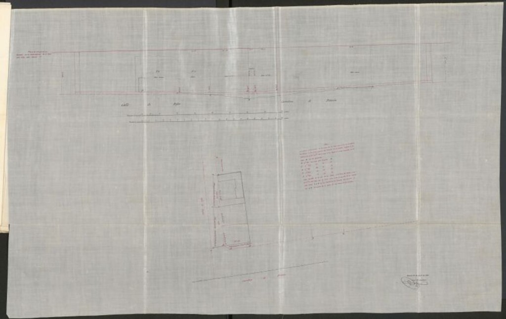 Miniatura de D. José Guinot y García, en solicitud de licencia para edificar tres casas en la manzana 85.