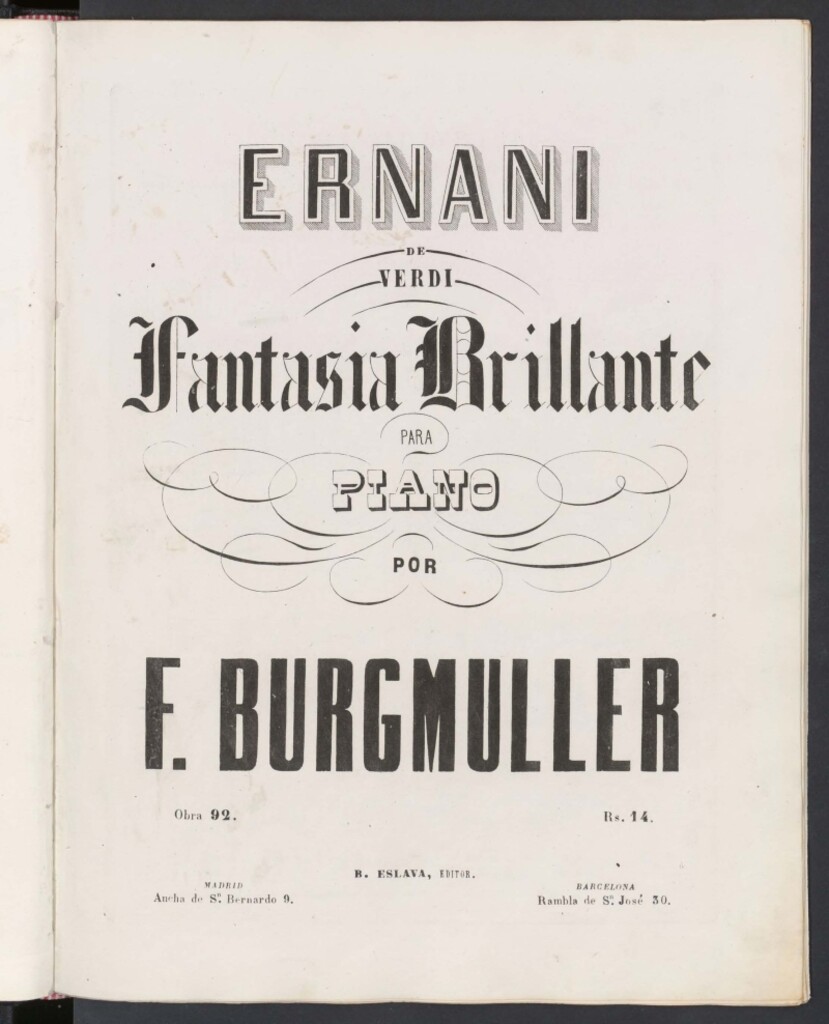 Miniatura de Ernani de Verdi : Fantasía brillante para piano : obra 92