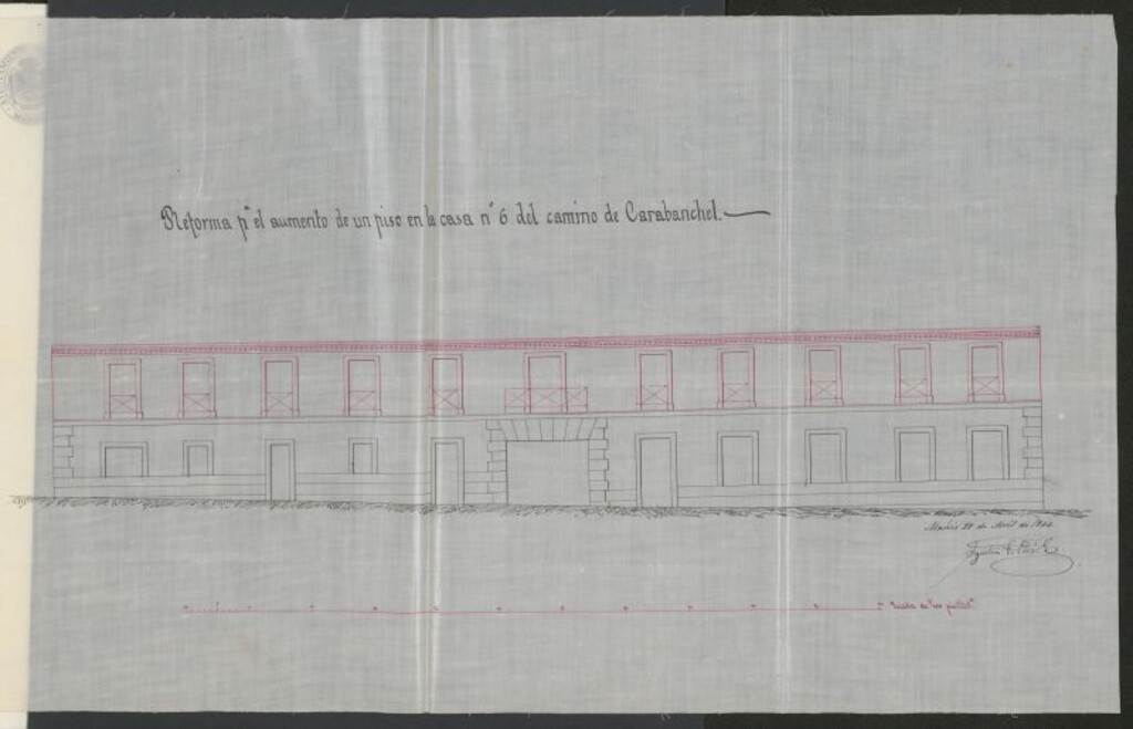Miniatura de D. Manuel Chacón, dueño de la casa sita en el camino de Carabanchel nº 6, en solicitud de licencia para levantar un piso principal.