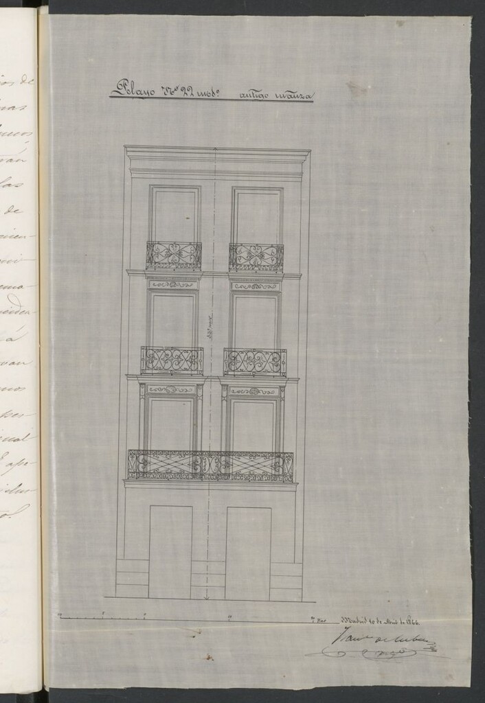 Miniatura de D. Lucas Martín, en solicitud de licenia para construir de nueva planta su casa calle de Pelayo nº 22 moderno, manzana 317.