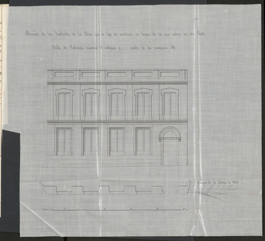 Miniatura de D. Benito Esteban, en solicitud de licencia para construir de nueva planta su casa calle de Valencia nº 5.
