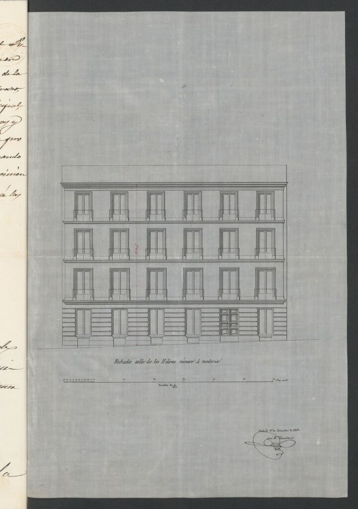 Miniatura de D. Manuel Salvador Lopez, para construir su casa calle de las Hileras, nº 4.
