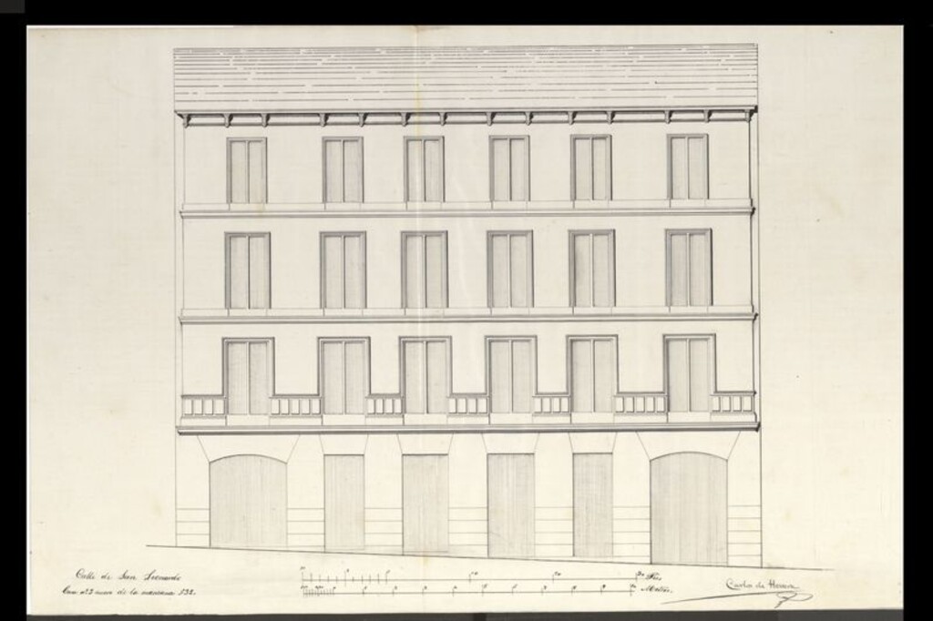 Miniatura de D. Francisco Maria de Cortazar, en solicitud de licencia para construir de nueva planta su casa calle de S. Leonardo, nº 5, manzana 532.