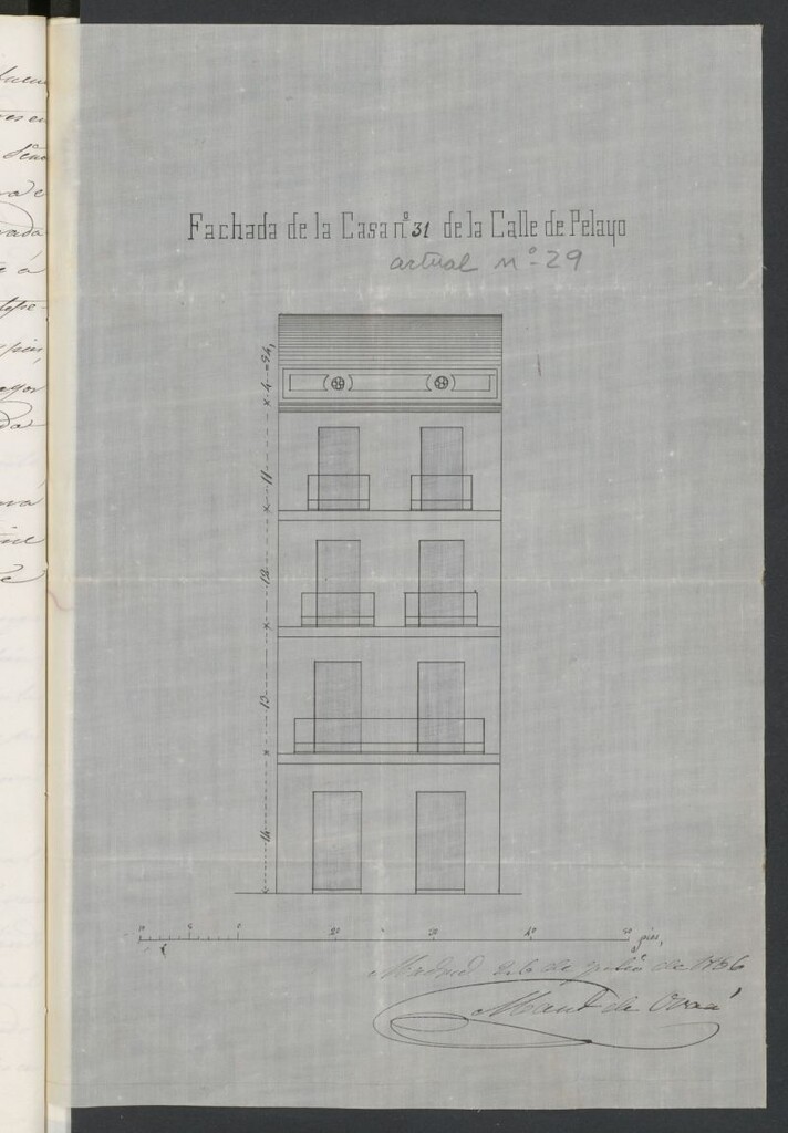 Miniatura de D. Gumersindo García, en solicit6ud de licencia para construir de nueva planta su casa calle de Pelayo nº 31, manzana 316.
