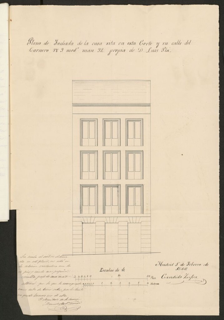 Miniatura de D. Luis Plá y Vicens, en solicitud de licencia para reconstruir su casa calle del Carnero nº 9 moderno, manzana 92.