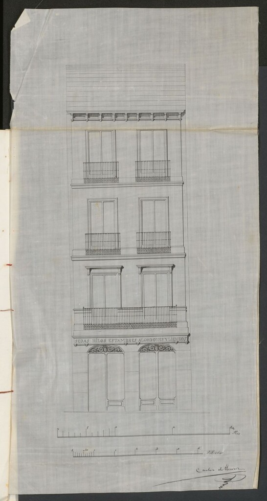 Miniatura de D. Manuel Ruiz de Salazar, en solicitud de licencia para construir de nueva planta la casa de su propiedad sita en la calle del Horno de la Mata nº 4, manzana 366.