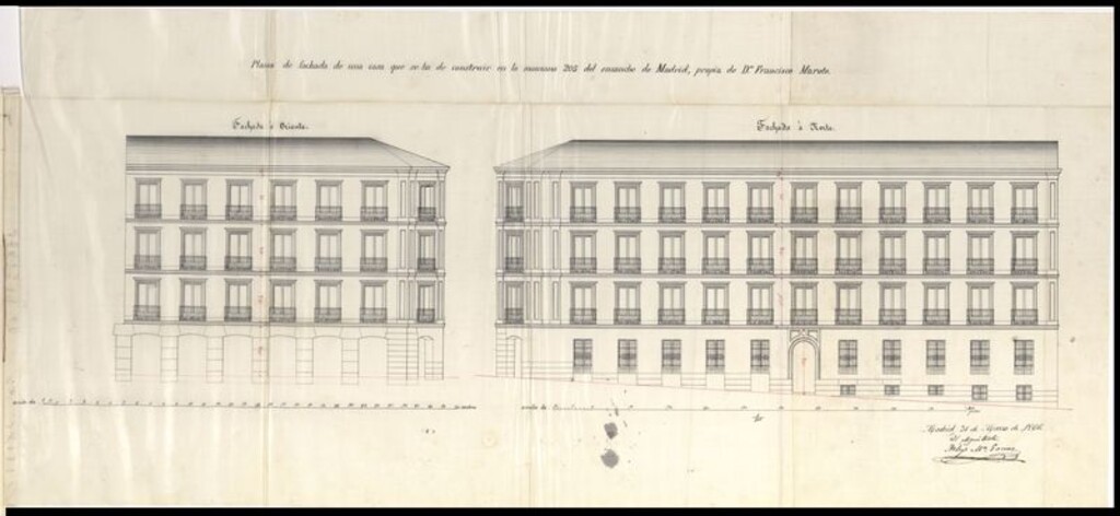 Miniatura de D. Francisco Maroto, expediente instruido en solicitud de licencia para edificar en la manzana 205.