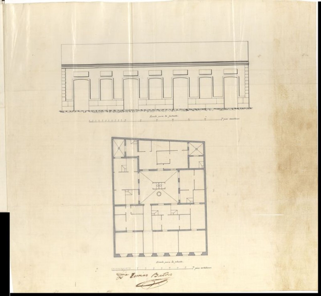 Miniatura de D. Antonio Ortiz y Torres, expediente instruido en solicitud de licencia para edificar en la manzana 7.