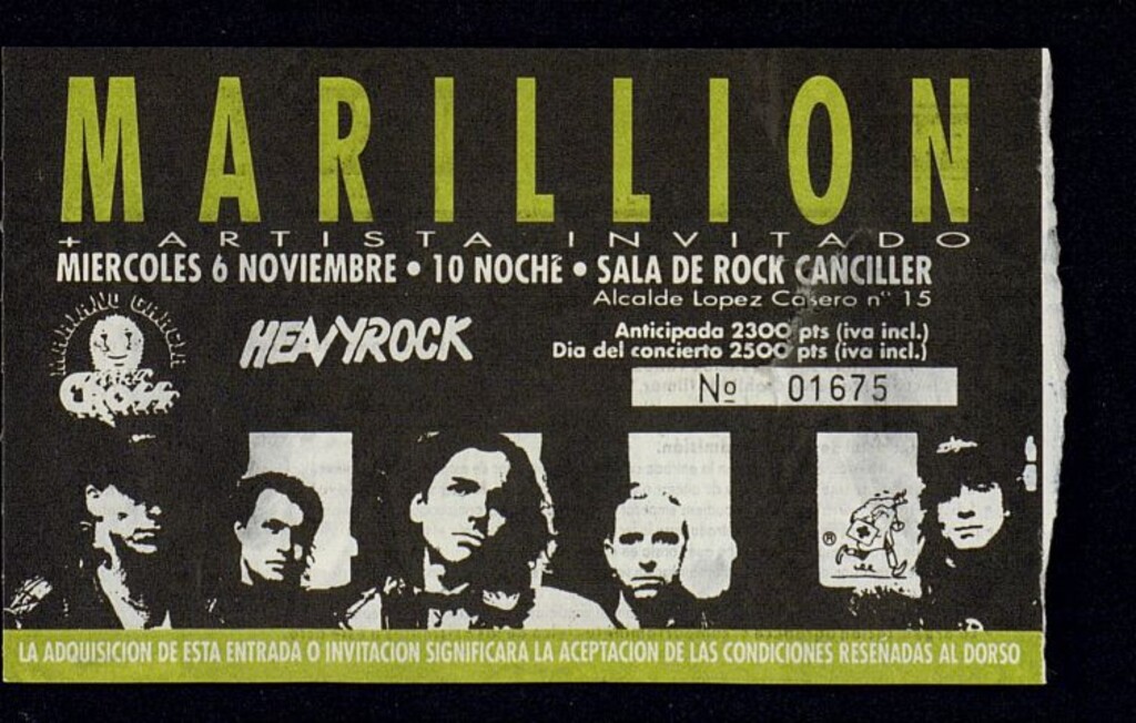 Miniatura de Entrada para el concierto de Marillion