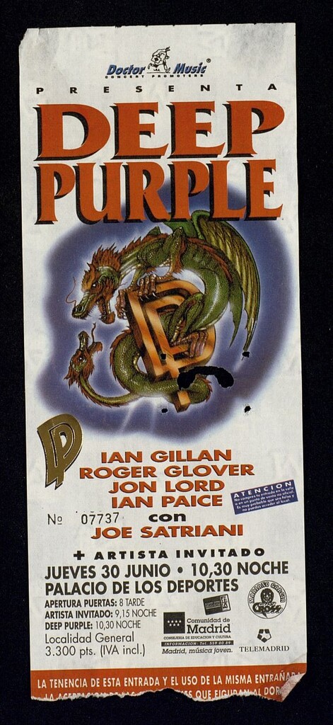 Miniatura de Entrada para el concierto de Deep Purple