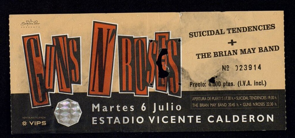 Miniatura de Entrada para el concierto de Guns n´ Roses