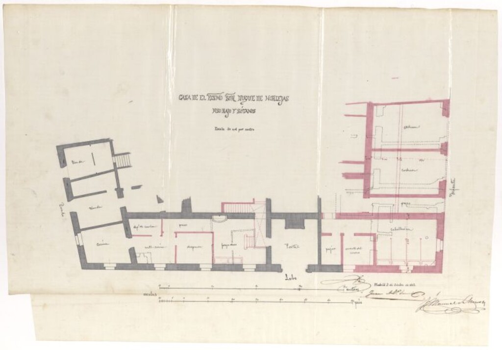 Miniatura de Expediente instruido a instancia de D. Manuel de Chaves como Apoderado del Excmo. Sr Duque de Noblejas, en solicitud de licencia para reformar su casa calle del Lobo nº 27 con vuelta a la del Infante nº 2, y construir de nueva planta el costado que da a la segunda calle.