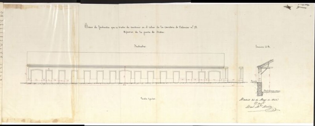 Miniatura de Sobre marcar lo que corresponda y ha de sujetarse la construcción de un cerca ó pared de cerramiento del solar nº 12 carretera de Valencia, y expedición de la apertura licencia a favor de los testamentarios D. Juan Antonio Rubio, Dª Antonio Pardo.