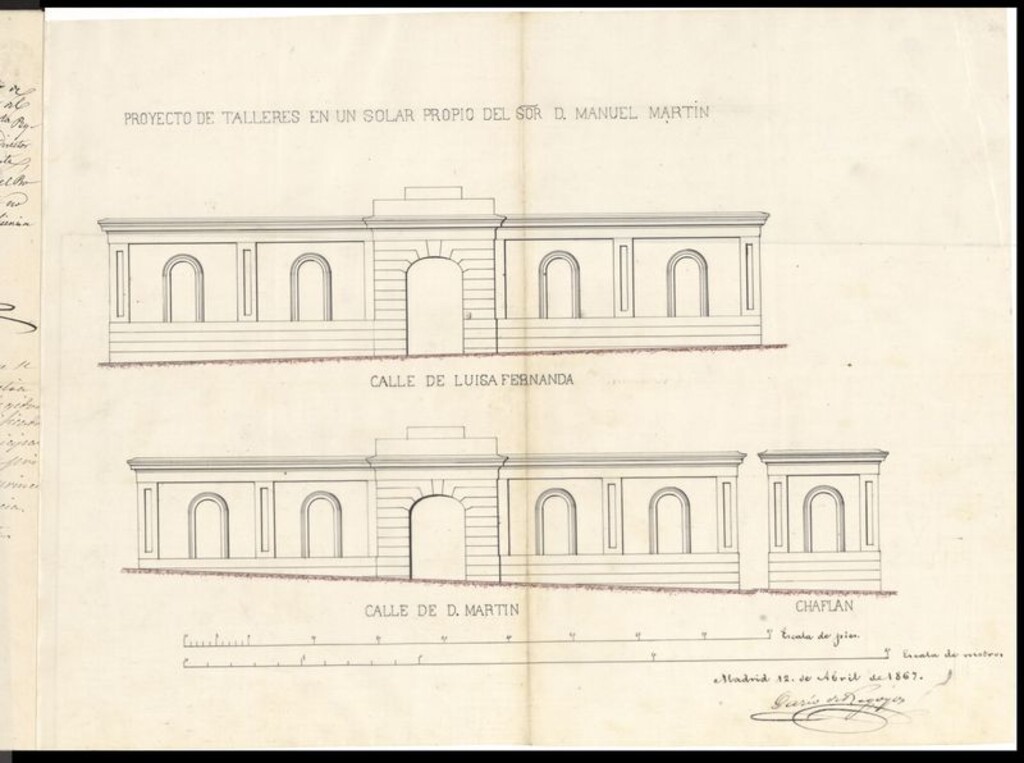 Miniatura de D. Manuel Martín, Solicita construir en la manzana nº 6 del Barrio de Argüelles, calle de Luisa Fernanda con vuelta a la de A. Martín.