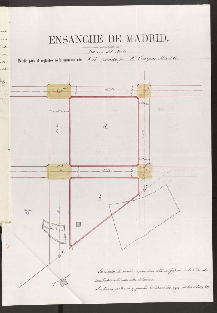 Miniatura de D. Gaspar Alcalde, licencia para edificar enla manzana 13 afueras al Barrio Norte.