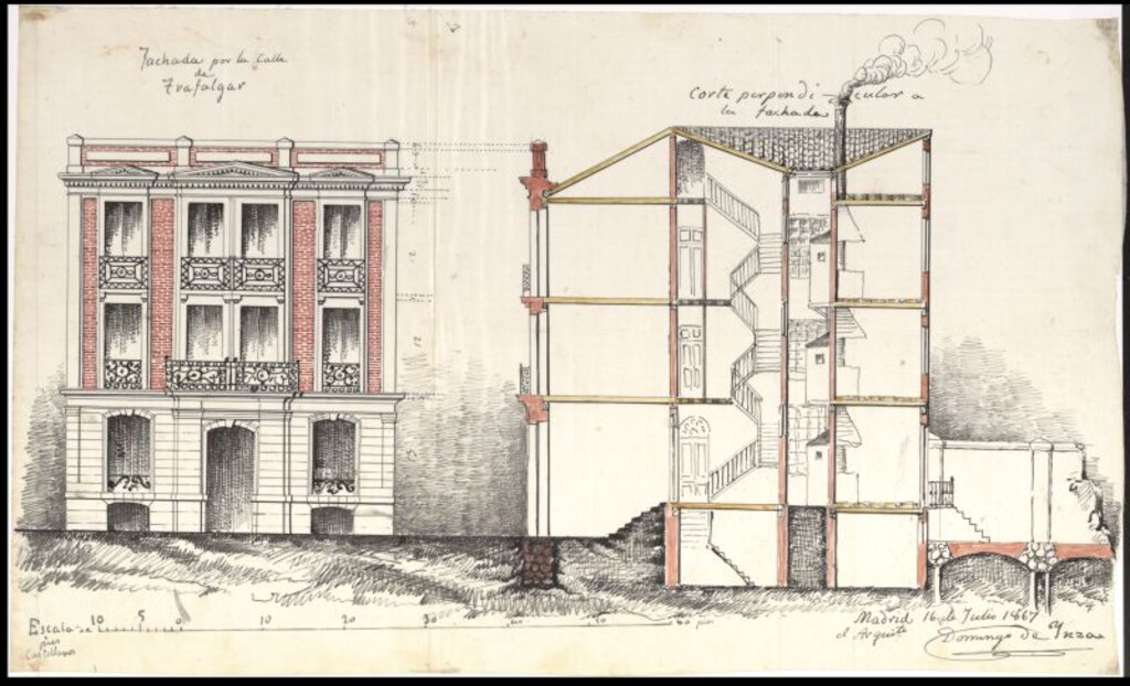 Miniatura de D. Francisco Villalón, para edificar en la manzana 113 de Chamberí calle Trafagar y Garcilaso.