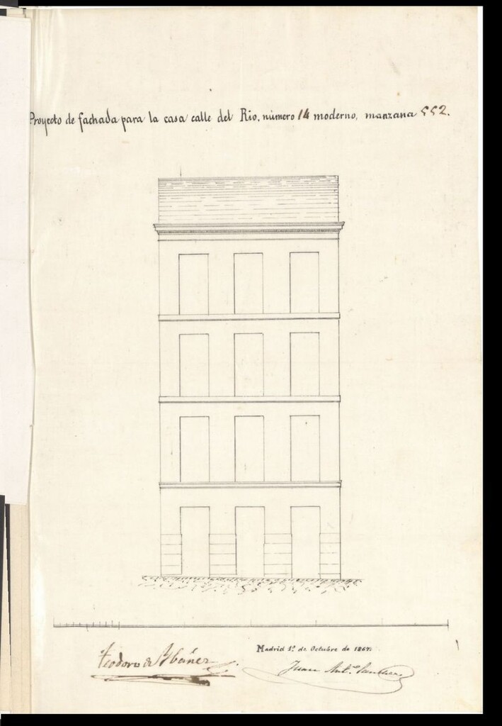 Miniatura de D. Teodoro Ybañez, para construir de nueva planta su casa calle del Rio nº 14 moderno, manzana 552.
