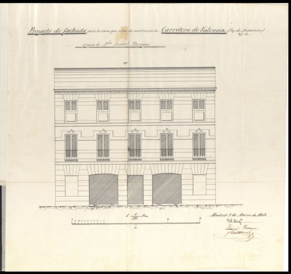 Miniatura de Dª Isabel Toraya, en solicitud de licencia para edificar en terreno de su propiedad, en la carretera de Valencia, sitio denominado Bellavista.