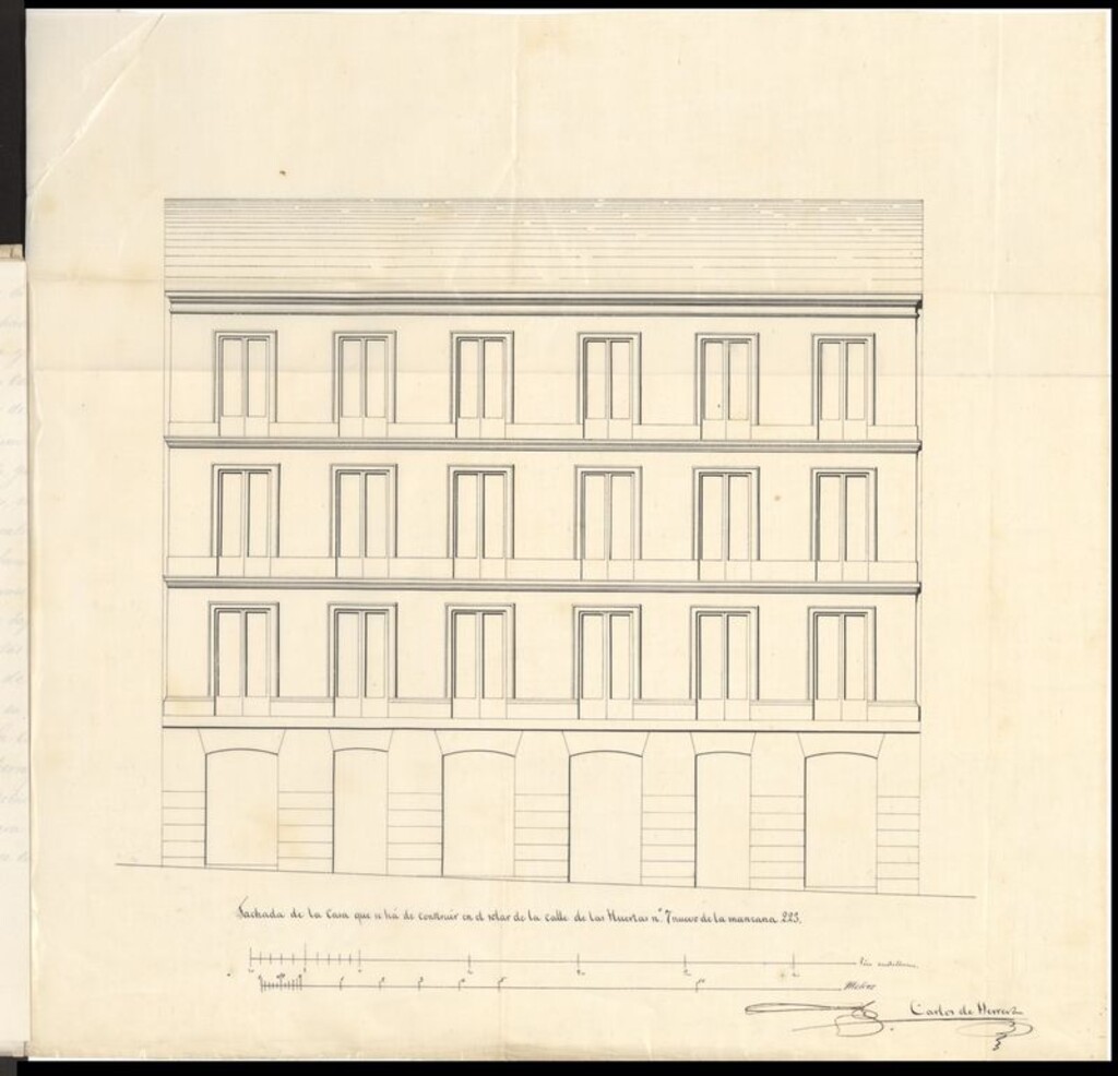 Miniatura de D. Francisco Maria de Cortazar, para construir de nueva planta su casa calle de las Huertas nº 7 moderno, manzana 223.