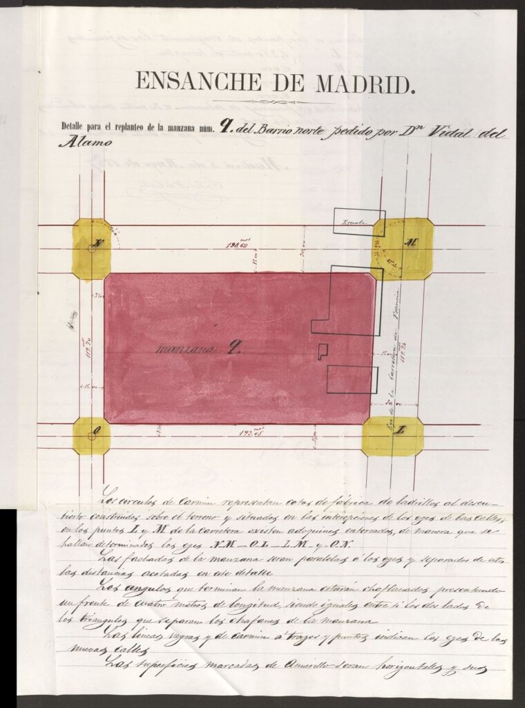 Miniatura de D. Vidal del Álamo, para construir una tahona en el nº 2 afueras del Norte.