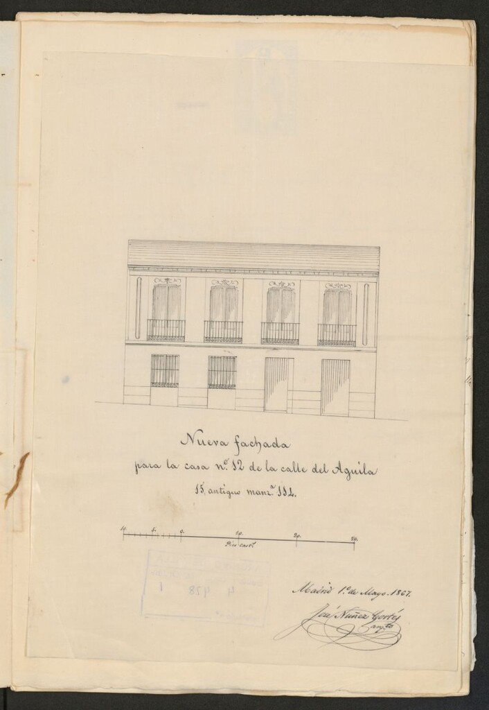 Miniatura de D. Juan Bahamonde, solicita la de la fachada de nueva planta de su casa nº 12 moderno, 15 antiguo de la calle del Aguila.