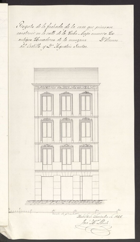 Miniatura de D. Ramón Castillo y D. Agustín Sancho en solicitud de la casa nº 26 de la Cava Baja.